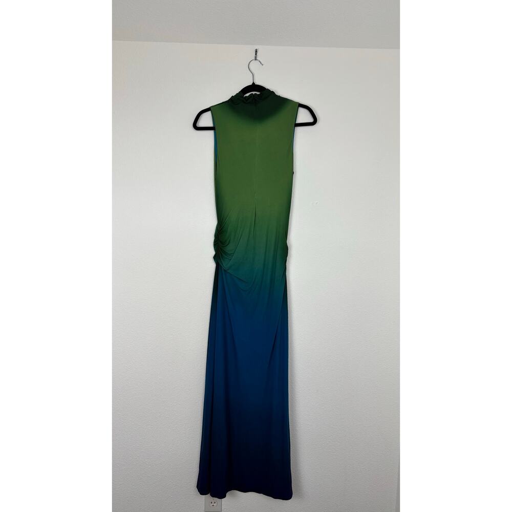 SIMKHAI Aldina Ombre Midi Dress M Green Blue Sleeveless $645 - Picture 9 of 10